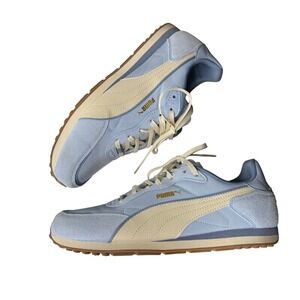 Puma Vista Light Blue Cream Suede Low Top Sneakers Womens 10 Summer